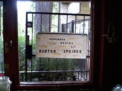 Sign on gate at Barton Springs